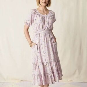 Matilda Jane Enchanted Garden Lavender Floral Tiered Dress Womens Size Large